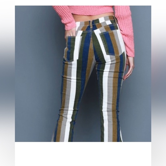 Hope Horizon Boho Striped Flare Jeans - Picture 4 of 10